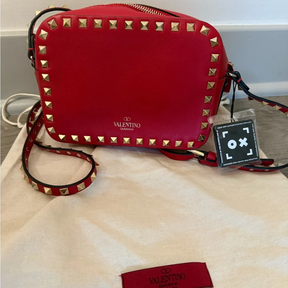 Valentino Red Rockstud Crossbody Bag - Picture 1 of 9